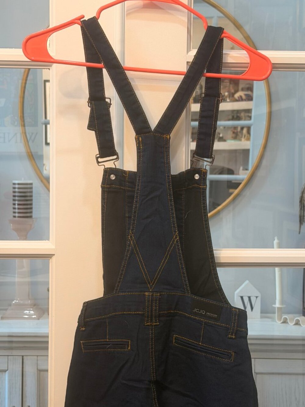 JC JQ PREMIUM Women’s Dark Wash Blue Denim Spandex Overalls Jumpsuit Y2K Look S - Picture 3 of 8